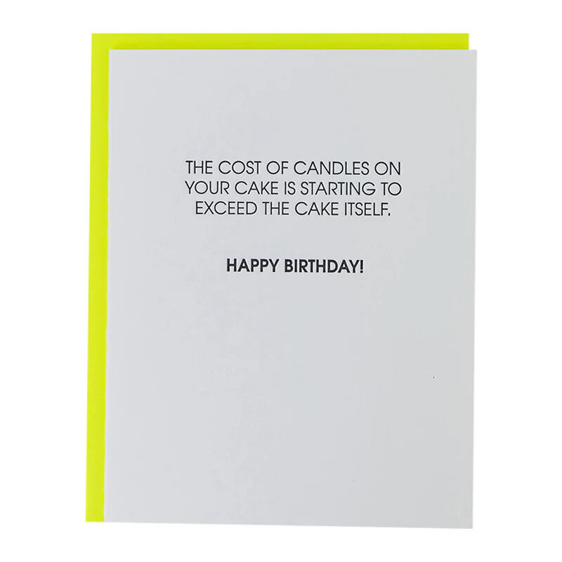 Chez Gagne Cost of Candles Greeting Card
