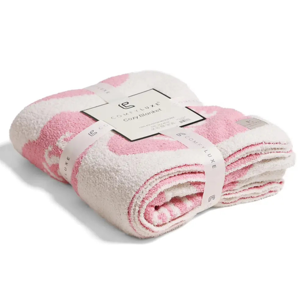 Heart Patterened Reversible Throw Blanket