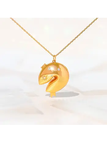 Girls Crew Fortune Cookie Locket Necklace