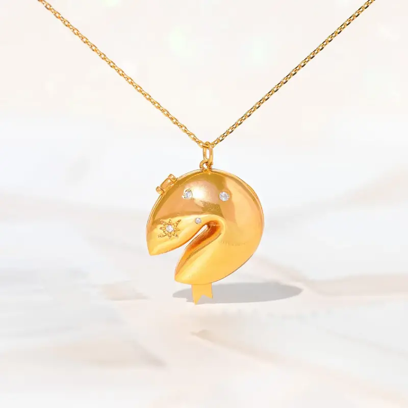 Girls Crew Fortune Cookie Locket Necklace