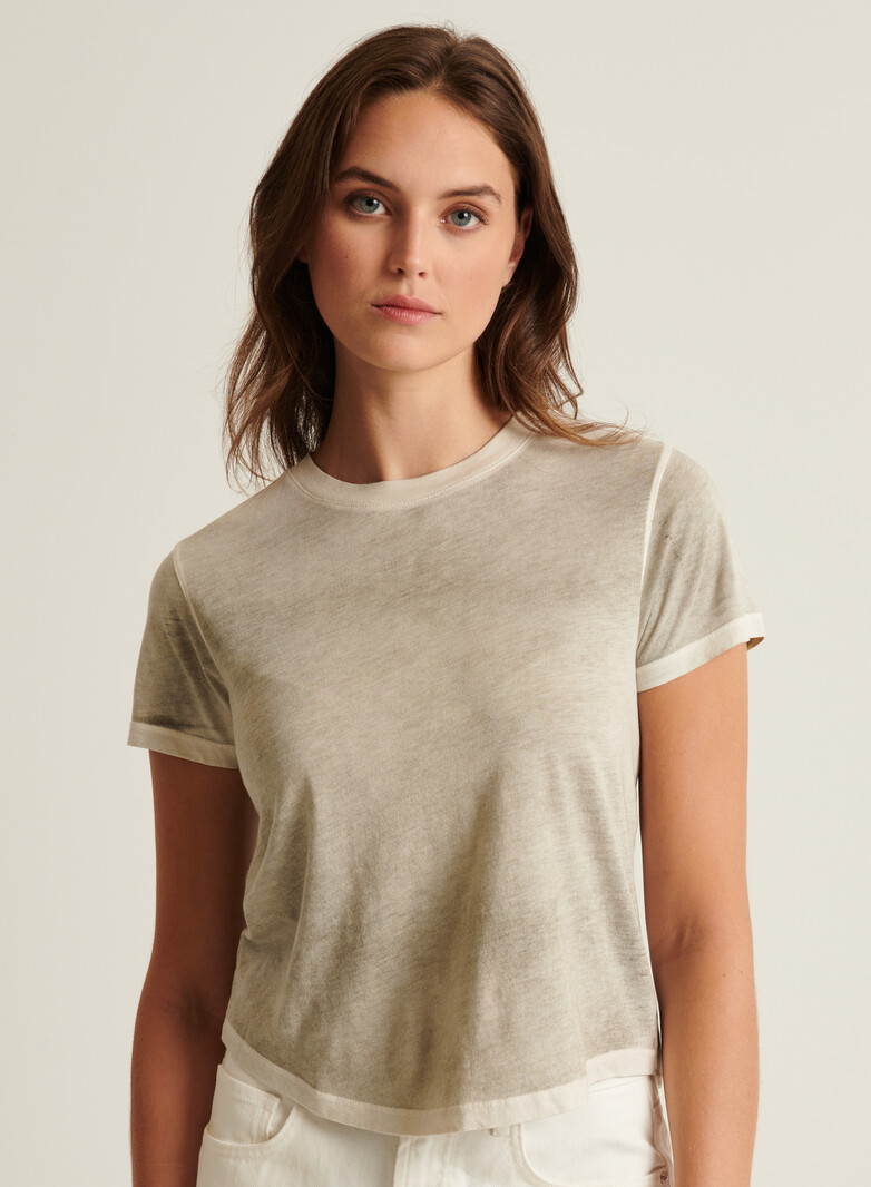 PATRICK ASSARAF Pima Classic Reverse Spray Baby Tee