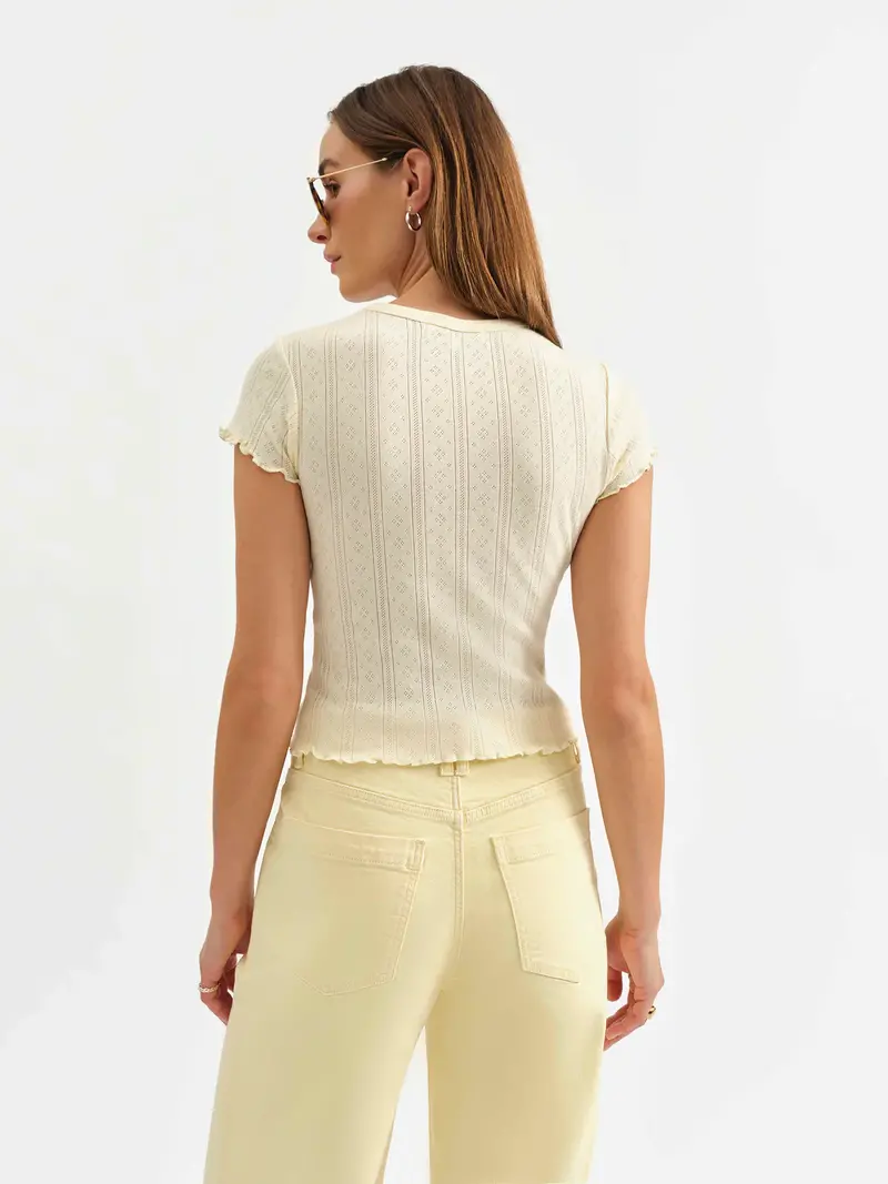 Daze Lily Pointelle Tee