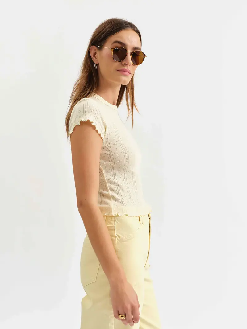 Daze Lily Pointelle Tee