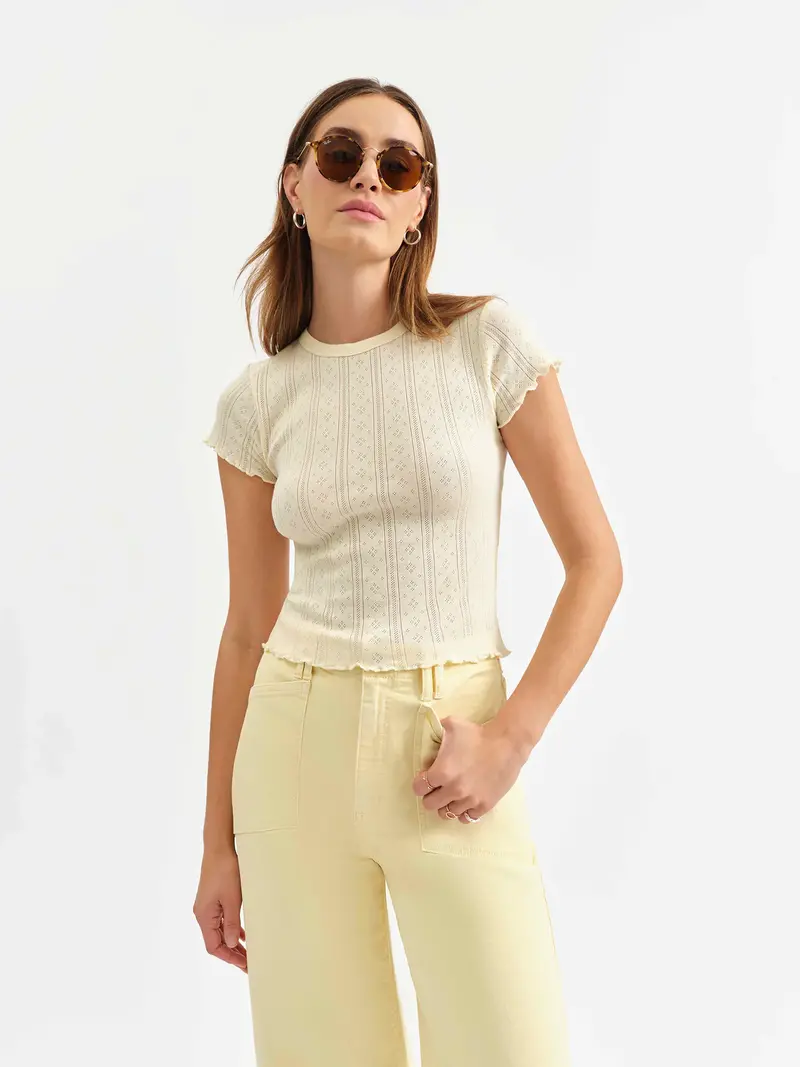 Daze Lily Pointelle Tee