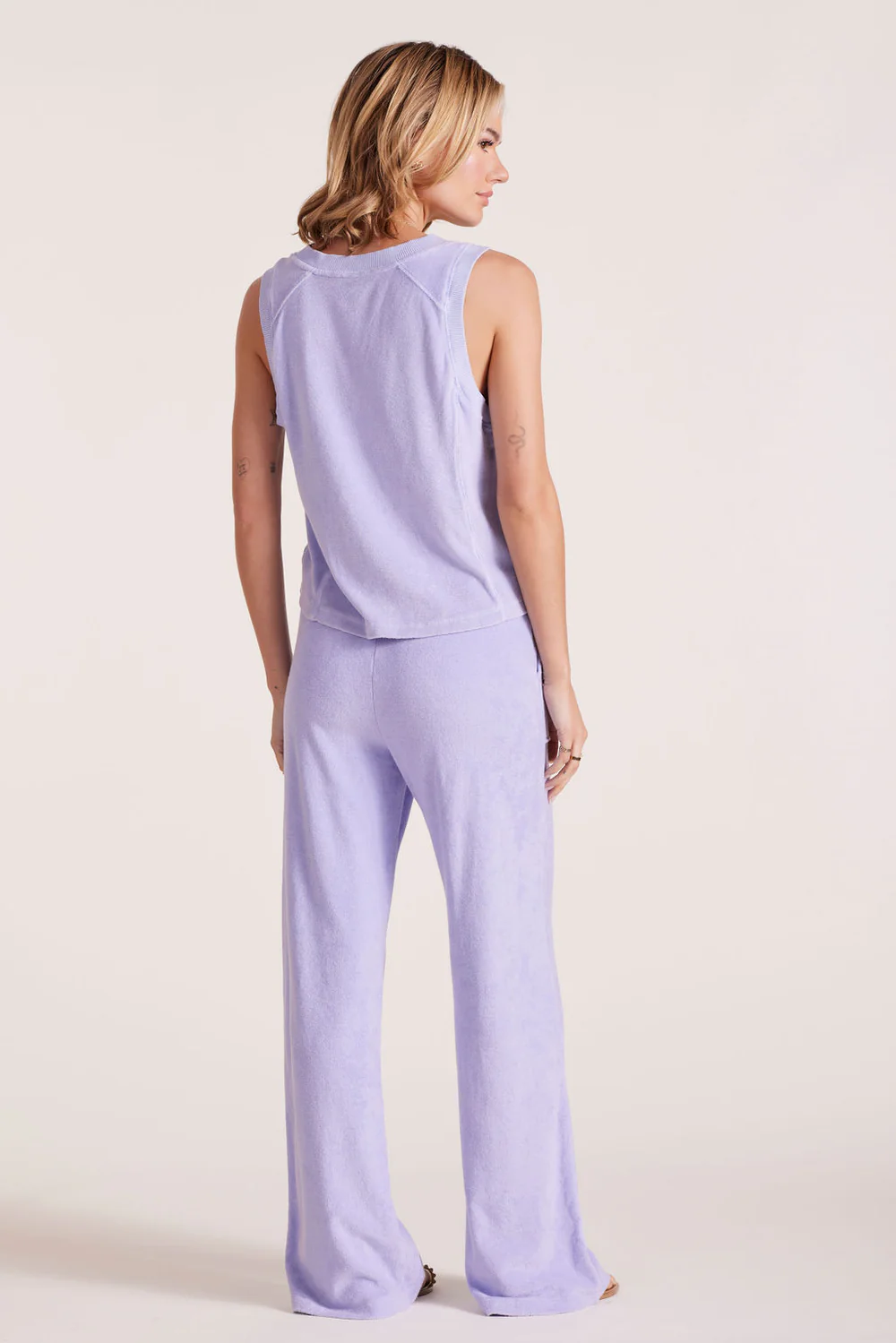 Bobi Wide Leg Drawcord Pant w/Rib