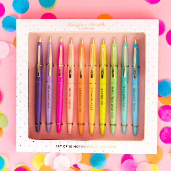 Taylor Elliott Designs Motivational 10pc Pen Set