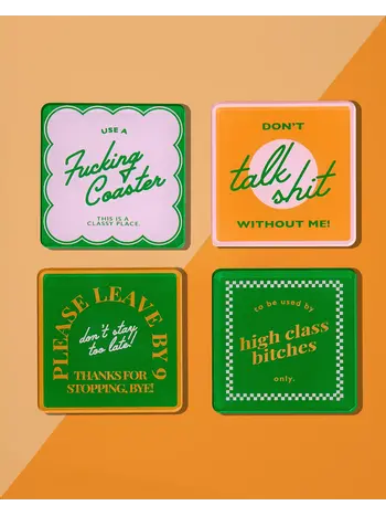 tart BY TAYLOR Snarky Orange Set of 4 Coasters