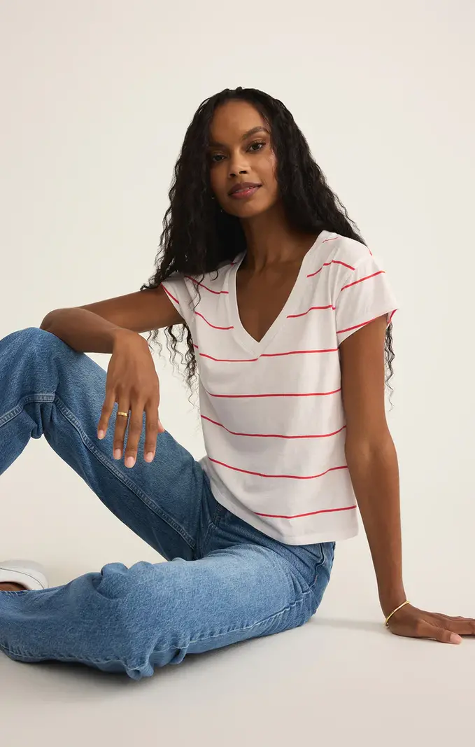 Z Supply Striped Modern V-Neck