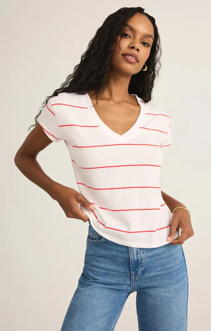 Z Supply Striped Modern V-Neck