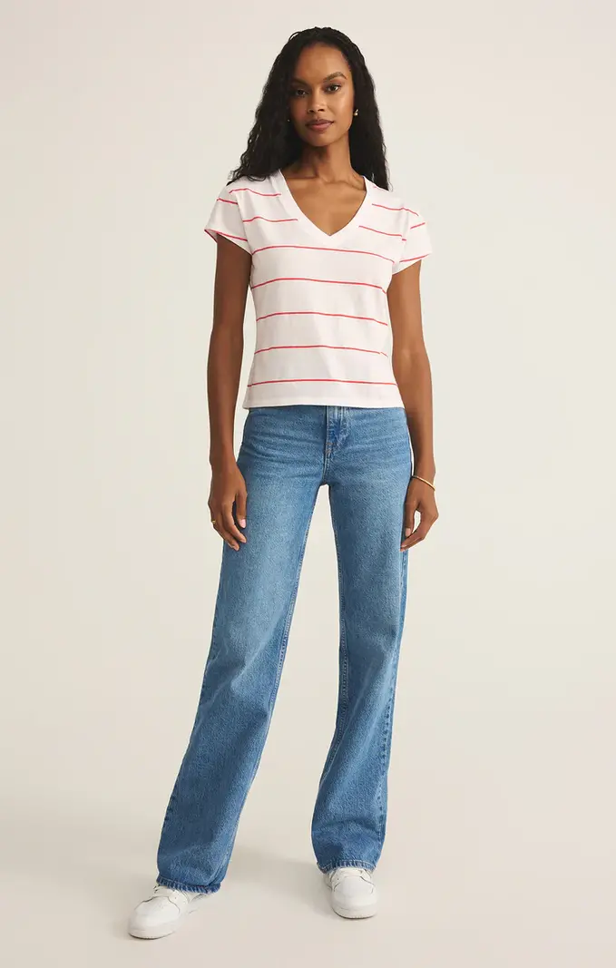 Z Supply Striped Modern V-Neck