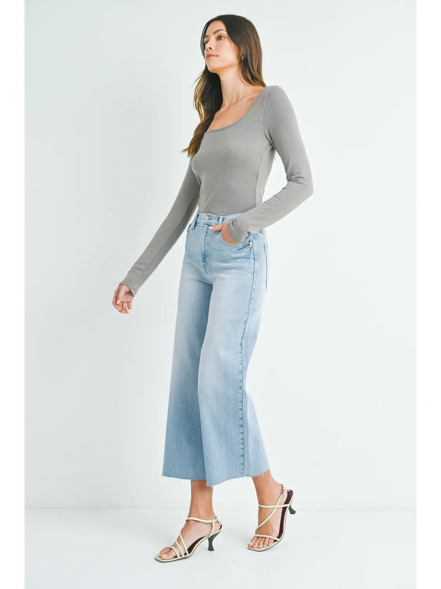 Just Black Denim Scissor Cut Wide Leg Denim