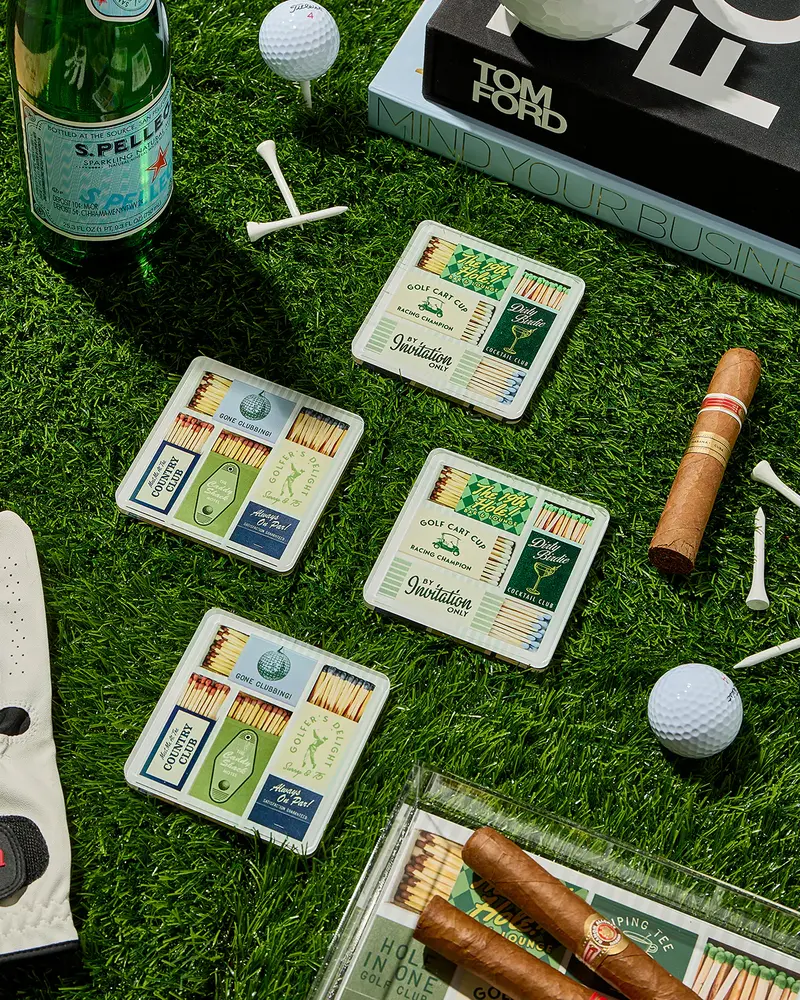 tart BY TAYLOR Golf Matchbook Coasters-Set of 4
