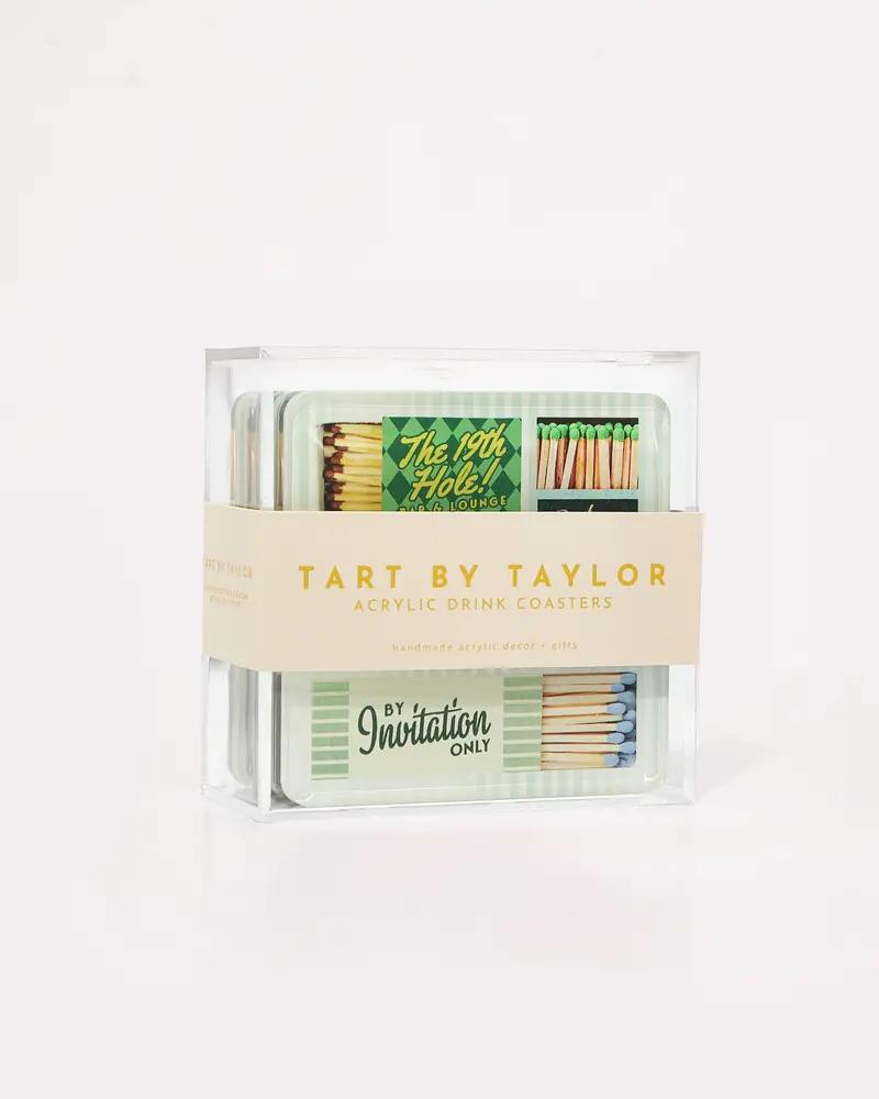 tart BY TAYLOR Golf Matchbook Coasters-Set of 4