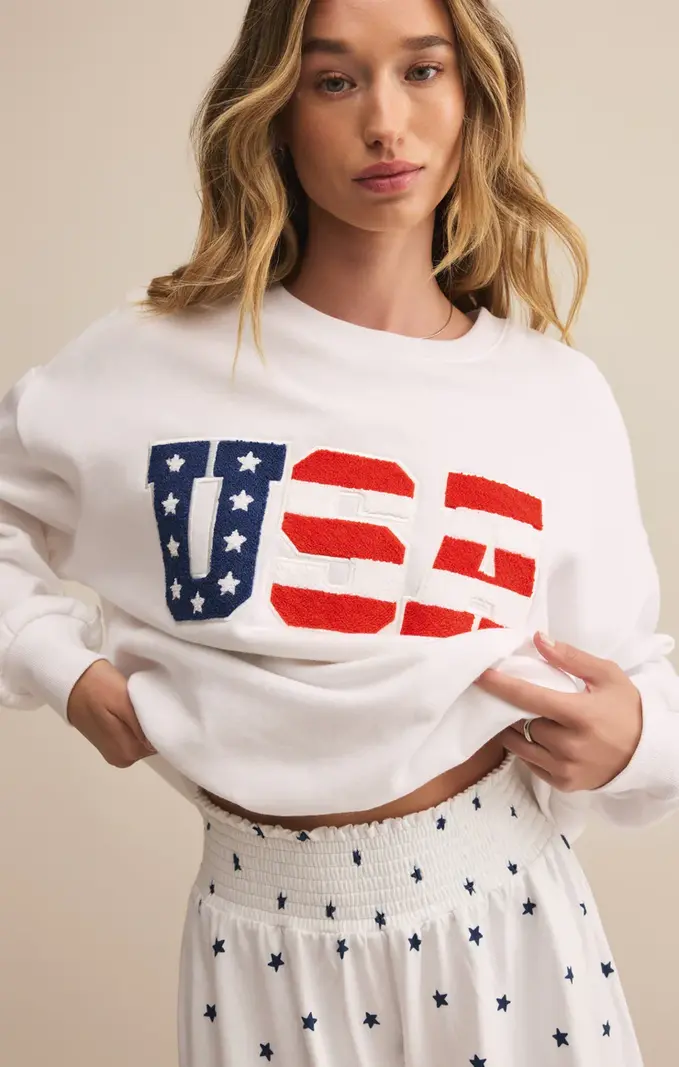 Z Supply Oversized USA Sweatshirt