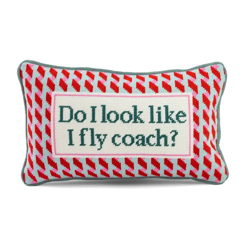 Furbish Studio Fly Coach Needlepoint Pillow