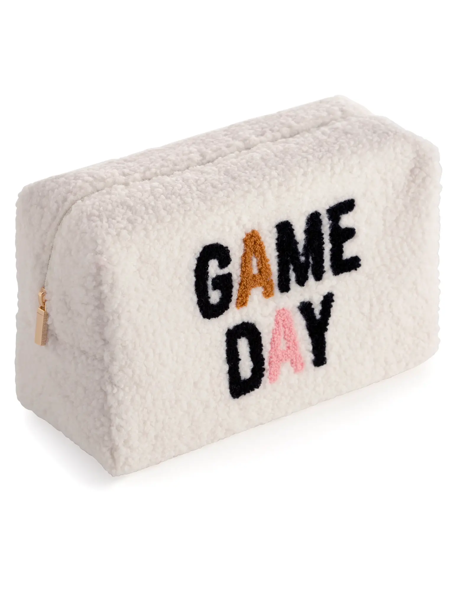 Game Day Sherpa Zip Pouch-Ivory