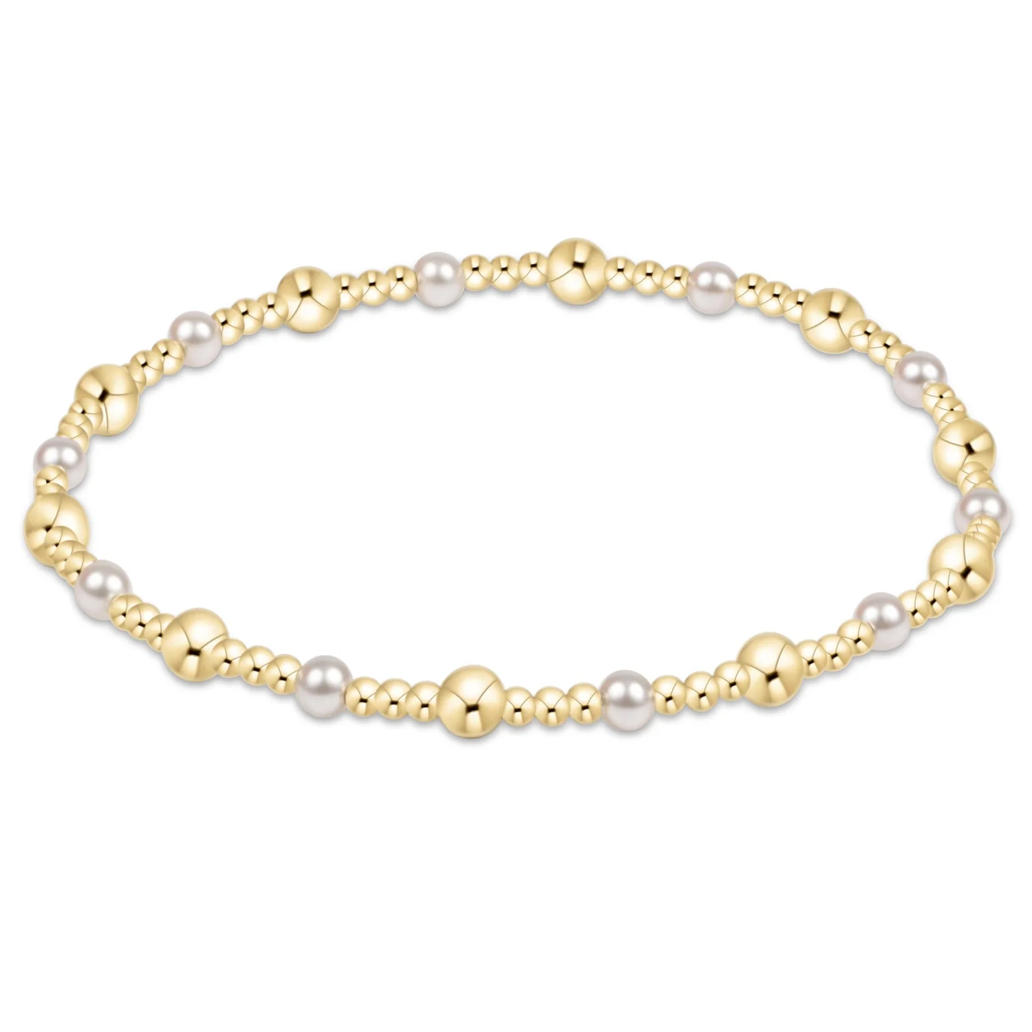 enewton Classic Sincerity Pattern 4mm Bead Bracelet-Pearl