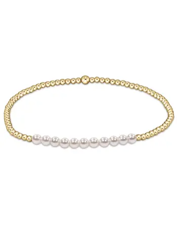 enewton Gold Bliss 3mm Bead Bracelet-Pearl