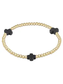enewton Signature Cross Gold Pattern 3mm Bead Bracelet