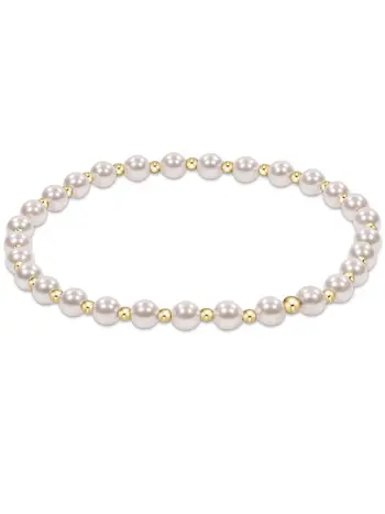 enewton Classic Grateful Pattern 4mm Bead Bracelet-Pearl