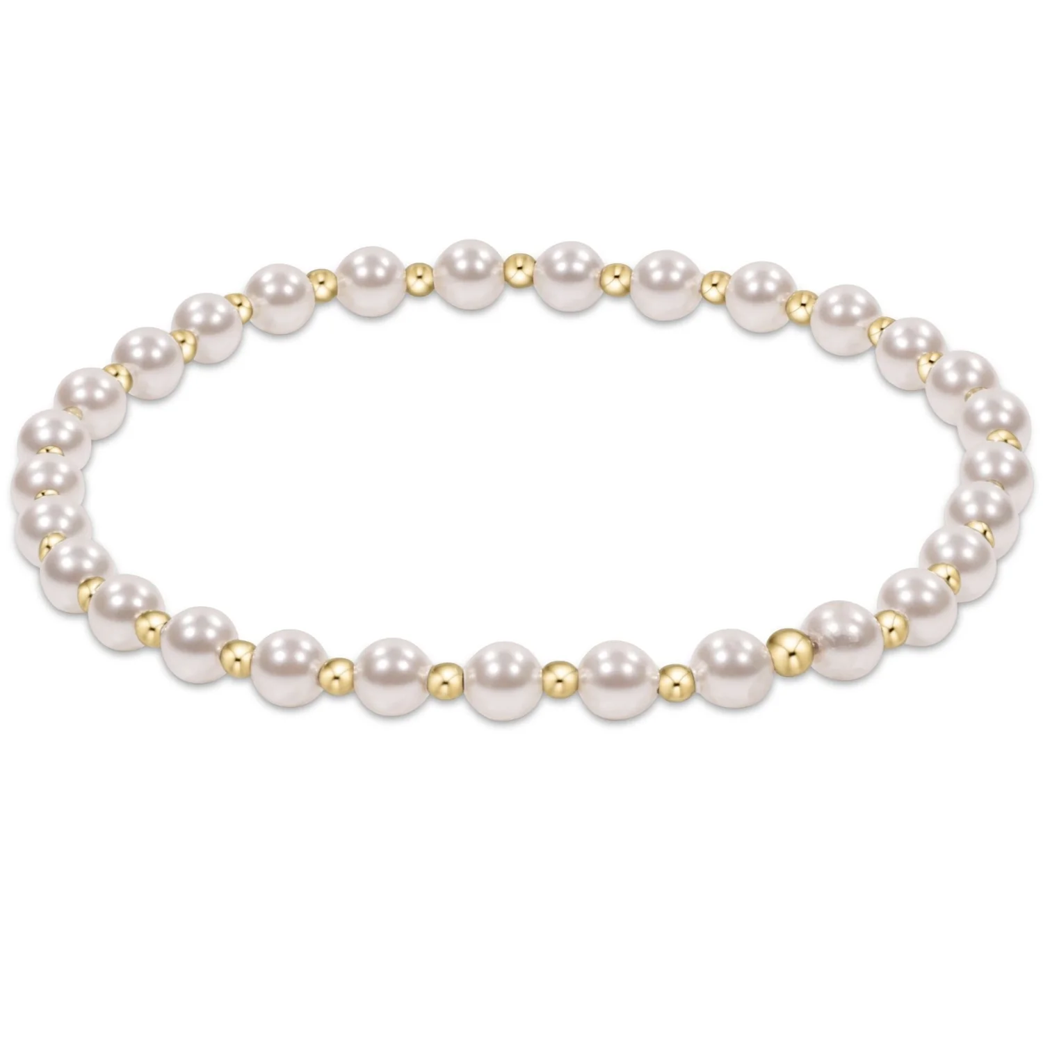enewton Classic Grateful Pattern 4mm Bead Bracelet-Pearl