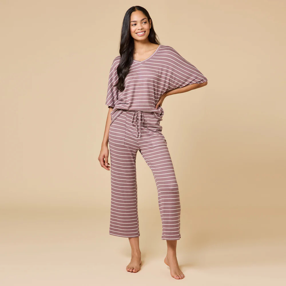 Softies Dream Relaxed V-Neck Capri Set