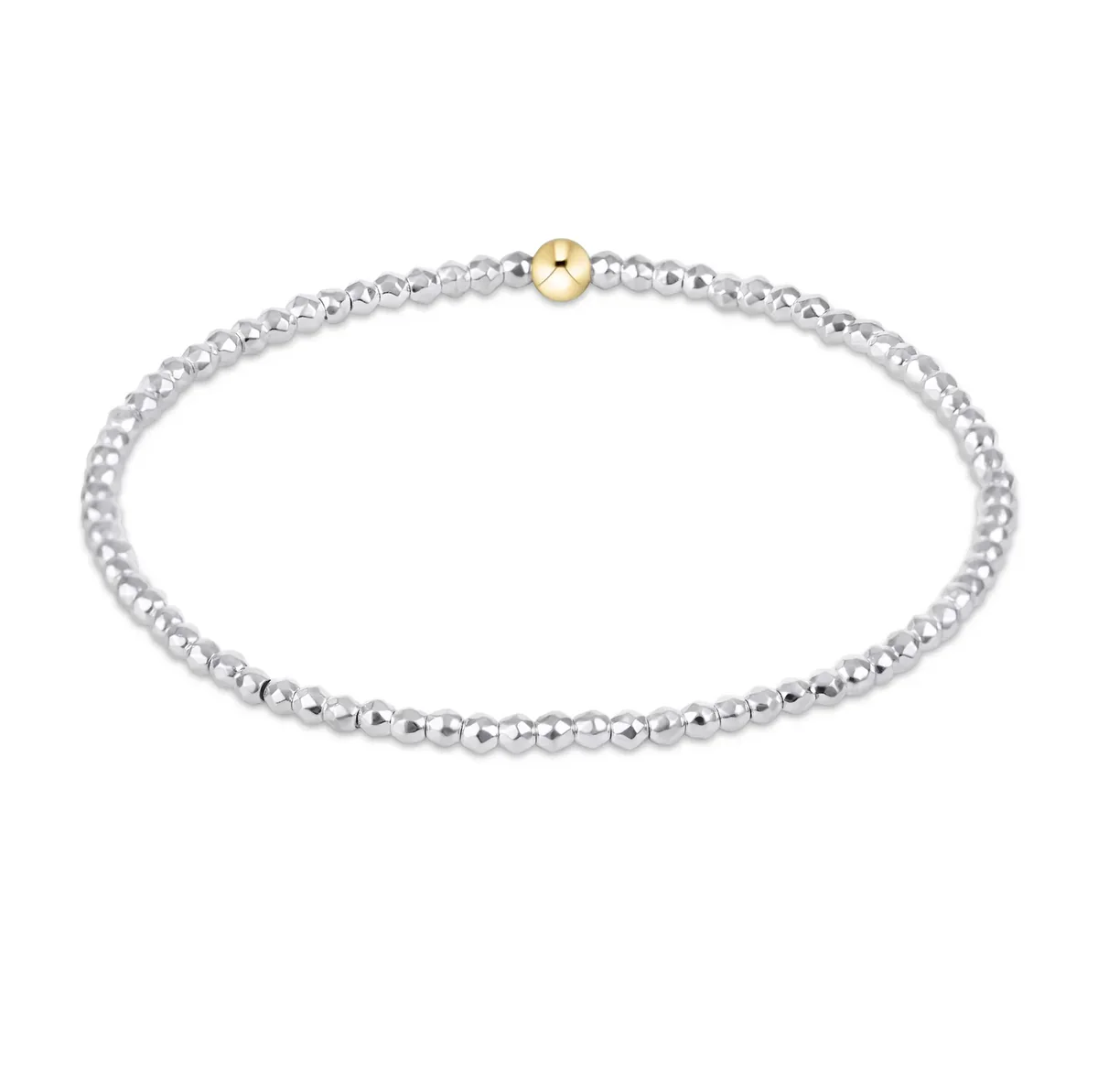 enewton Bright Silver Faceted Hematite 2mm Bead Bracelet