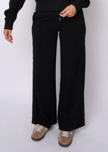 RD STYLE | HEDGE ERIKA SOFT KNIT W/ SATIN TRIM DRAWSTRING PULL ON PANTS-BLACK