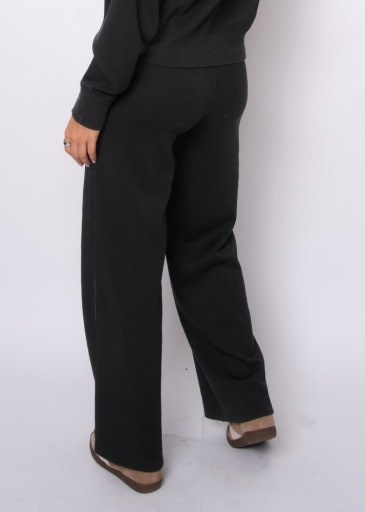RD STYLE | HEDGE ERIKA SOFT KNIT W/ SATIN TRIM DRAWSTRING PULL ON PANTS-BLACK
