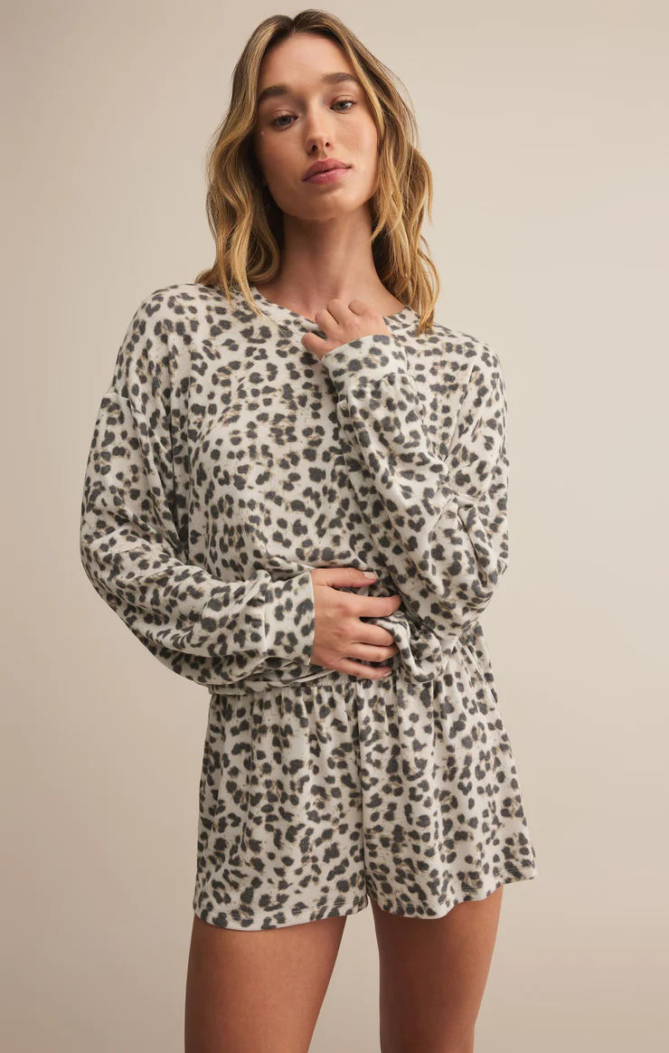 Z Supply Luxe Leopard L/S Top