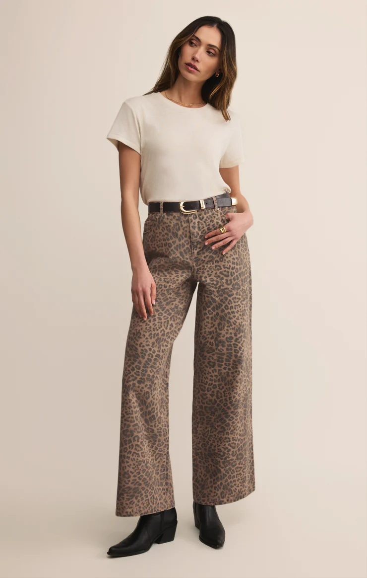 Z Supply Marli Denim Leopard Pant