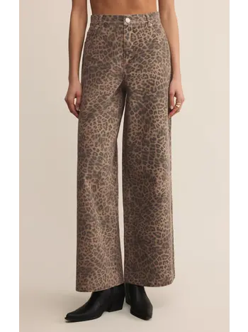 Z Supply Marli Denim Leopard Pant