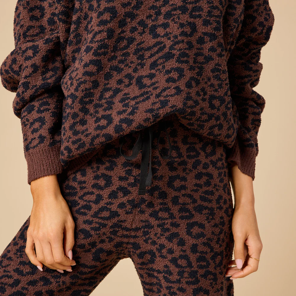 Softies Marshmallow Leopard Print Crewneck Lounge Set