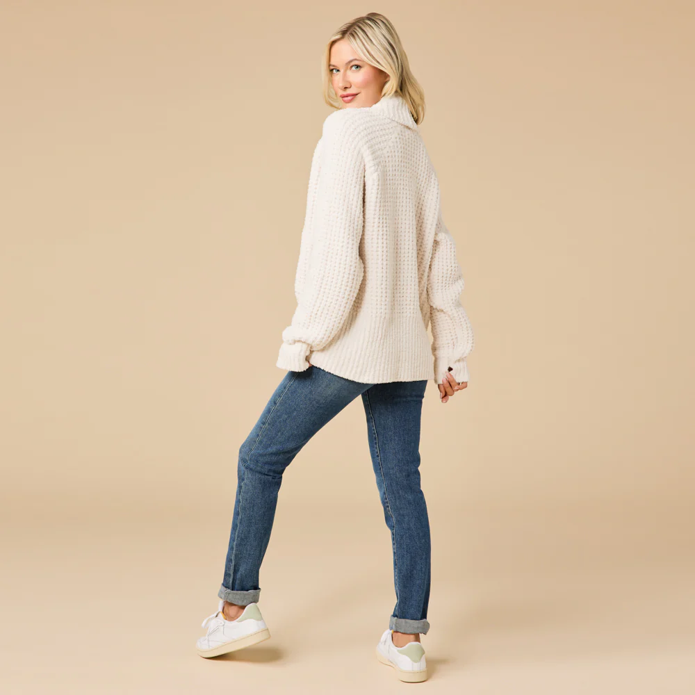 Softies Waffle Marshmallow Cocoon Cardigan