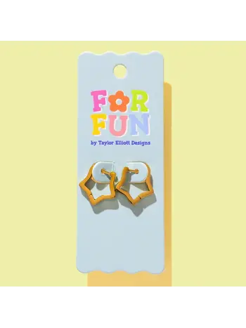 Taylor Elliott Designs For Fun-Huggie Earrings-Gold Stars