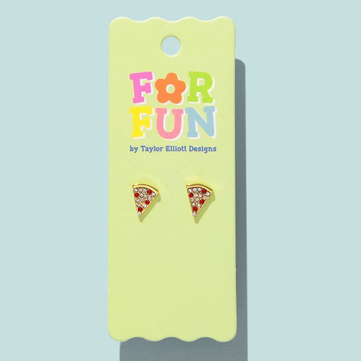 Taylor Elliott Designs For Fun-Stud Earrings-Pepperoni Pizza Slices