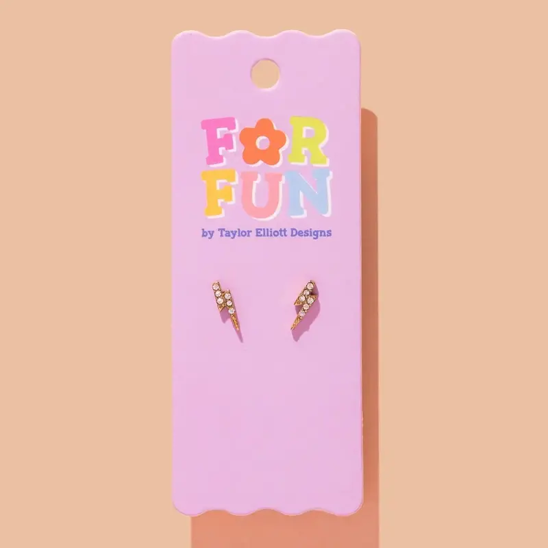 Taylor Elliott Designs For Fun Stud Earrings-Lightning Bolts