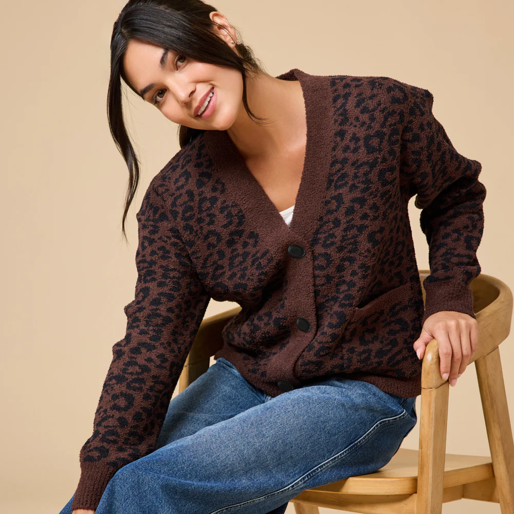 Softies Marshmallow Leopard Cardigan