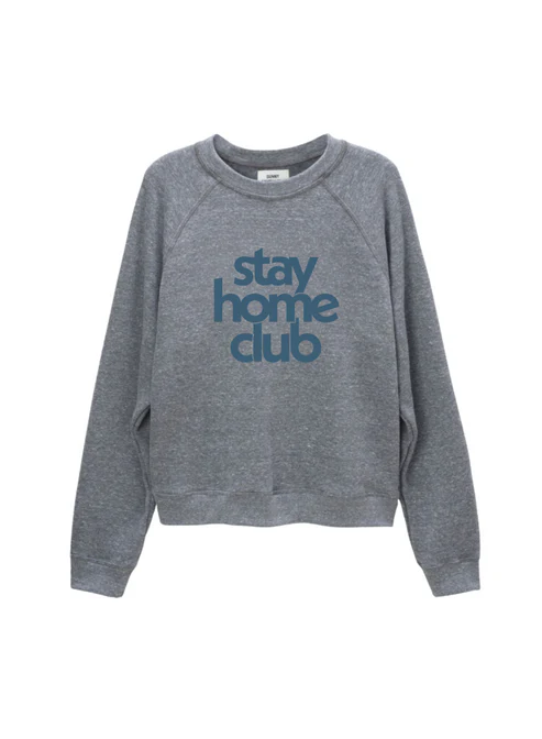 Sunny Somewhere Stay Home Club-Raglan Crew