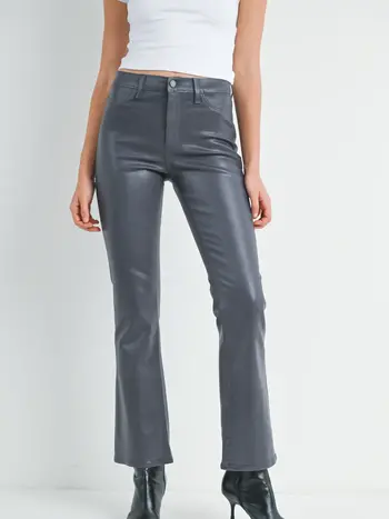 Just Black Denim High Rise Coated Cropped Flare