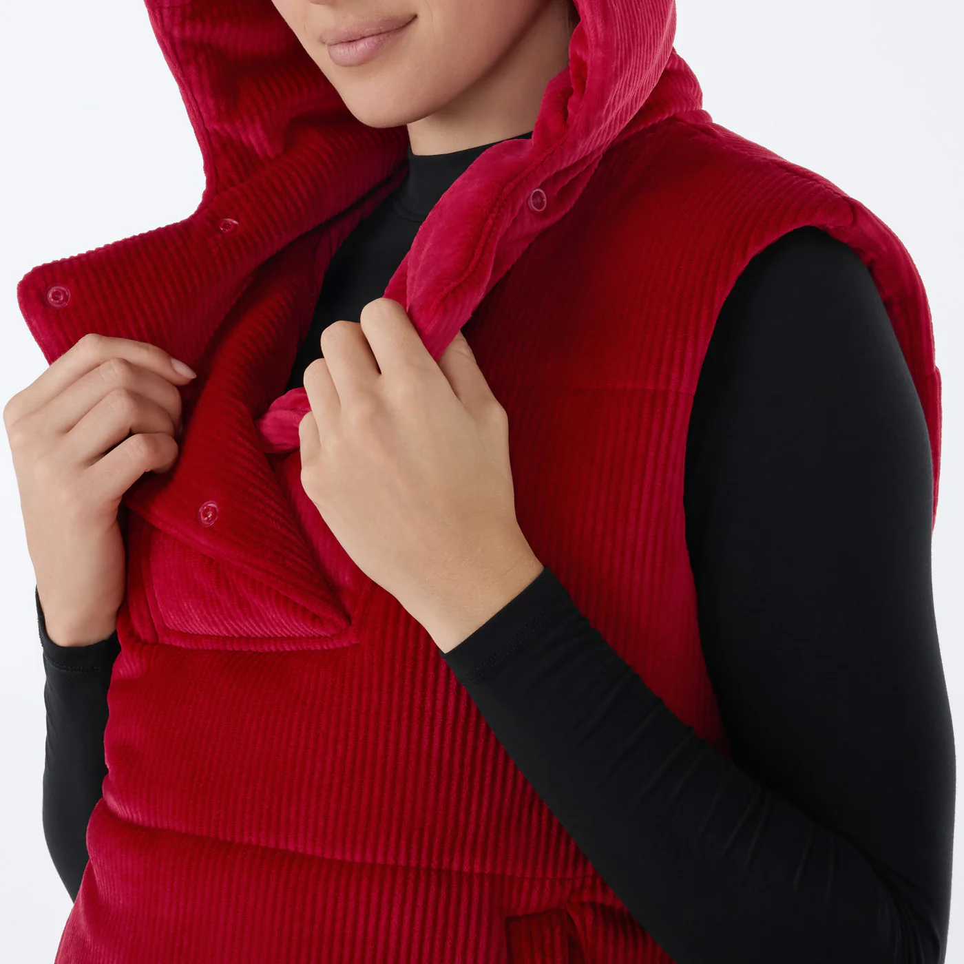 Tavi Ribbed Velour Puffer Vest