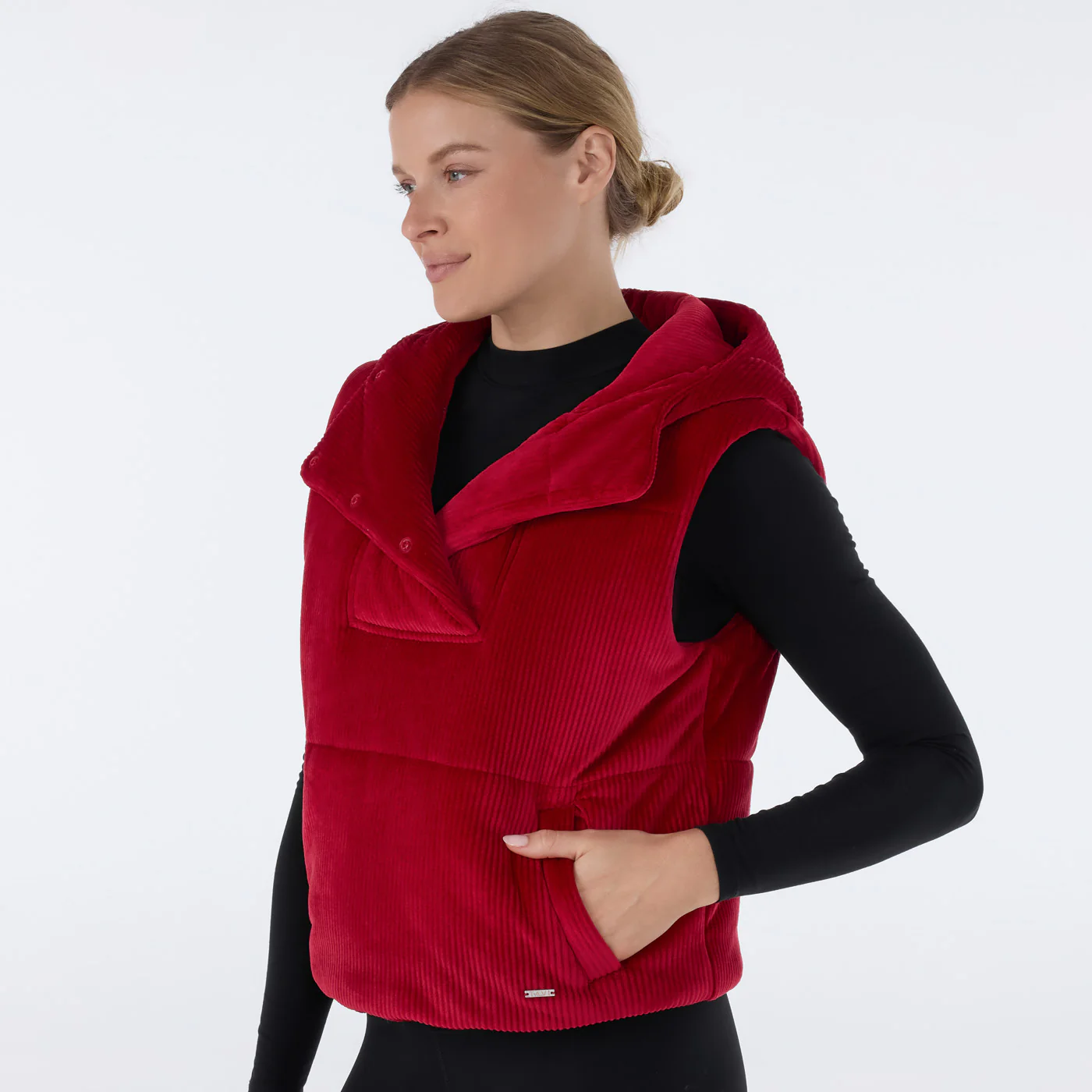 Tavi Ribbed Velour Puffer Vest