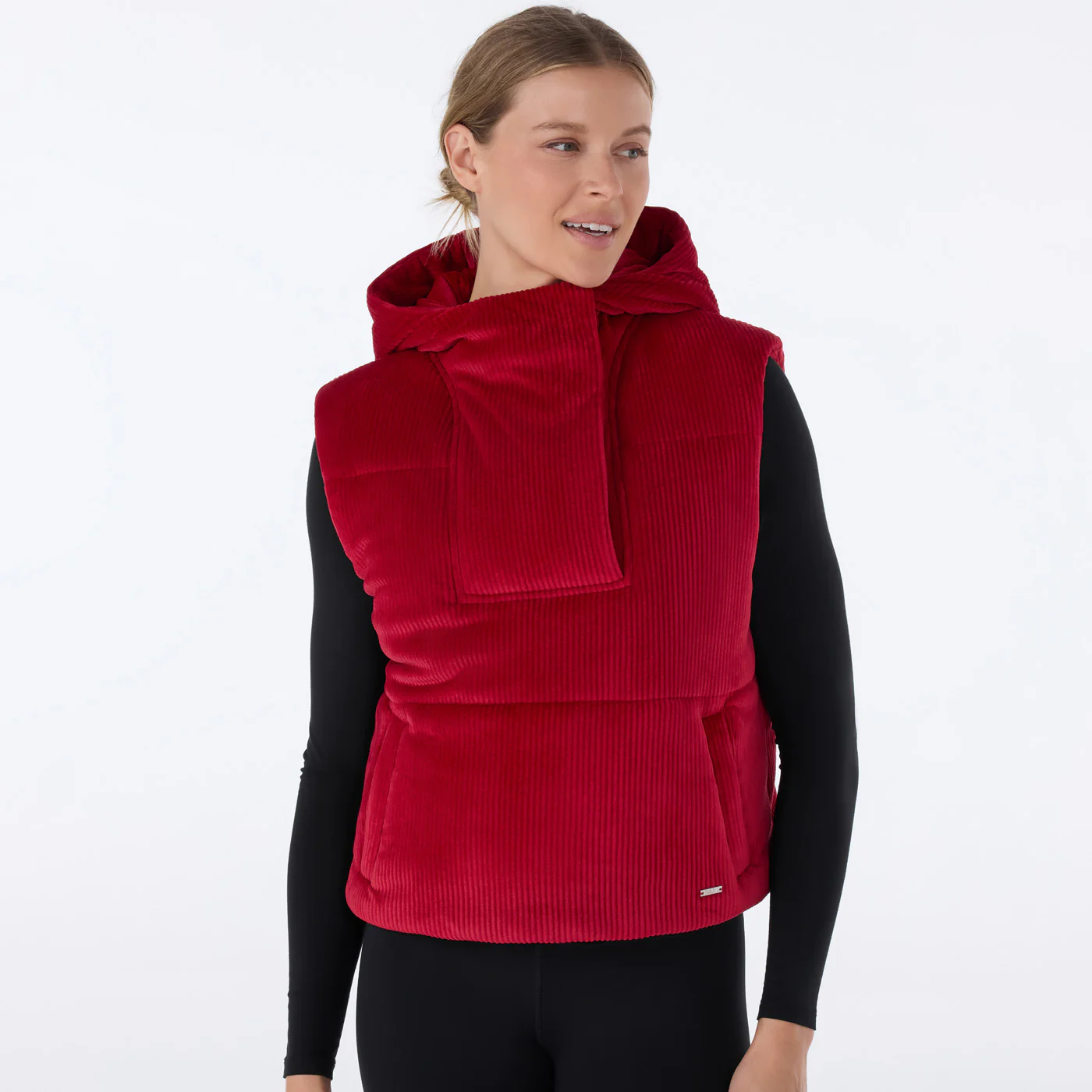 Tavi Ribbed Velour Puffer Vest