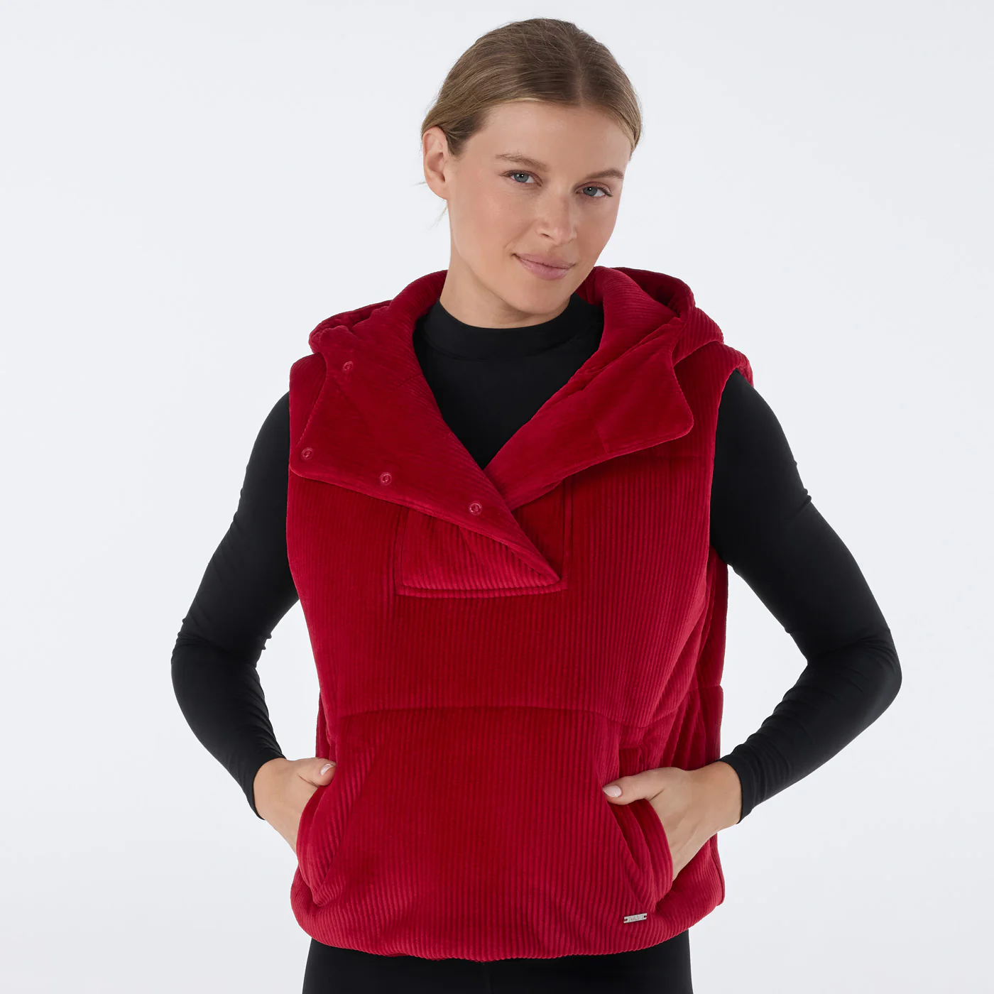 Tavi Ribbed Velour Puffer Vest
