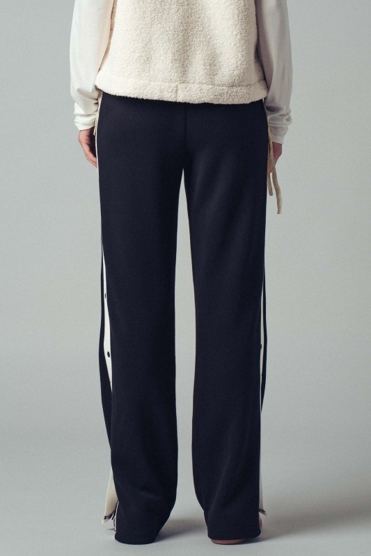 Snap Button Contrast Stripe Track Pant