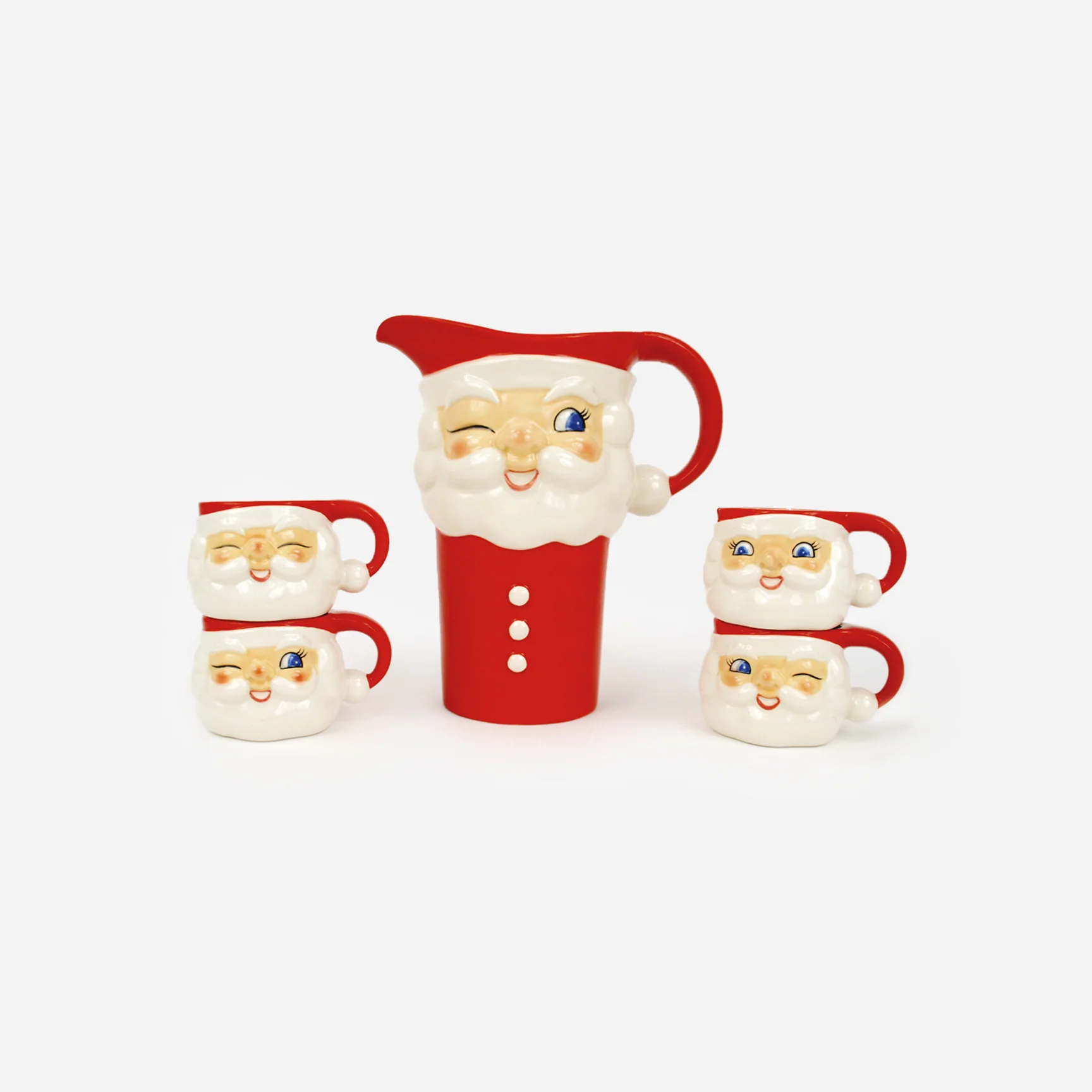 Santa Pitcher and Cups Gift Box
