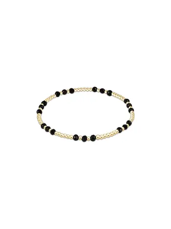 enewton Gemstone Gold Joy Pattern 3mm Bead Bracelet-Faceted Onyx