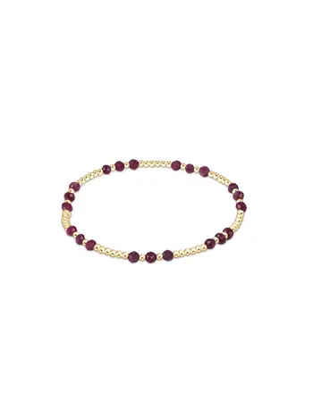 enewton Gemstone Gold Joy Pattern 3mm Bead Bracelet-Ruby