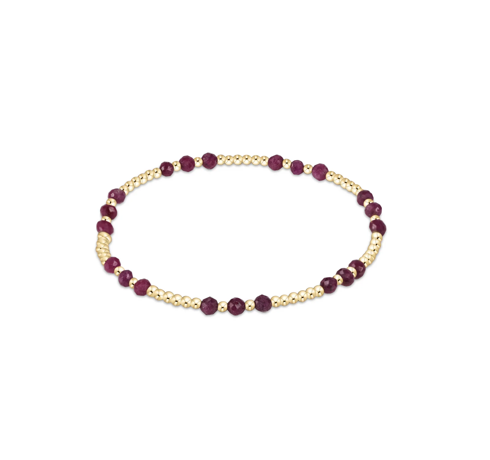 enewton Gemstone Gold Joy Pattern 3mm Bead Bracelet-Ruby