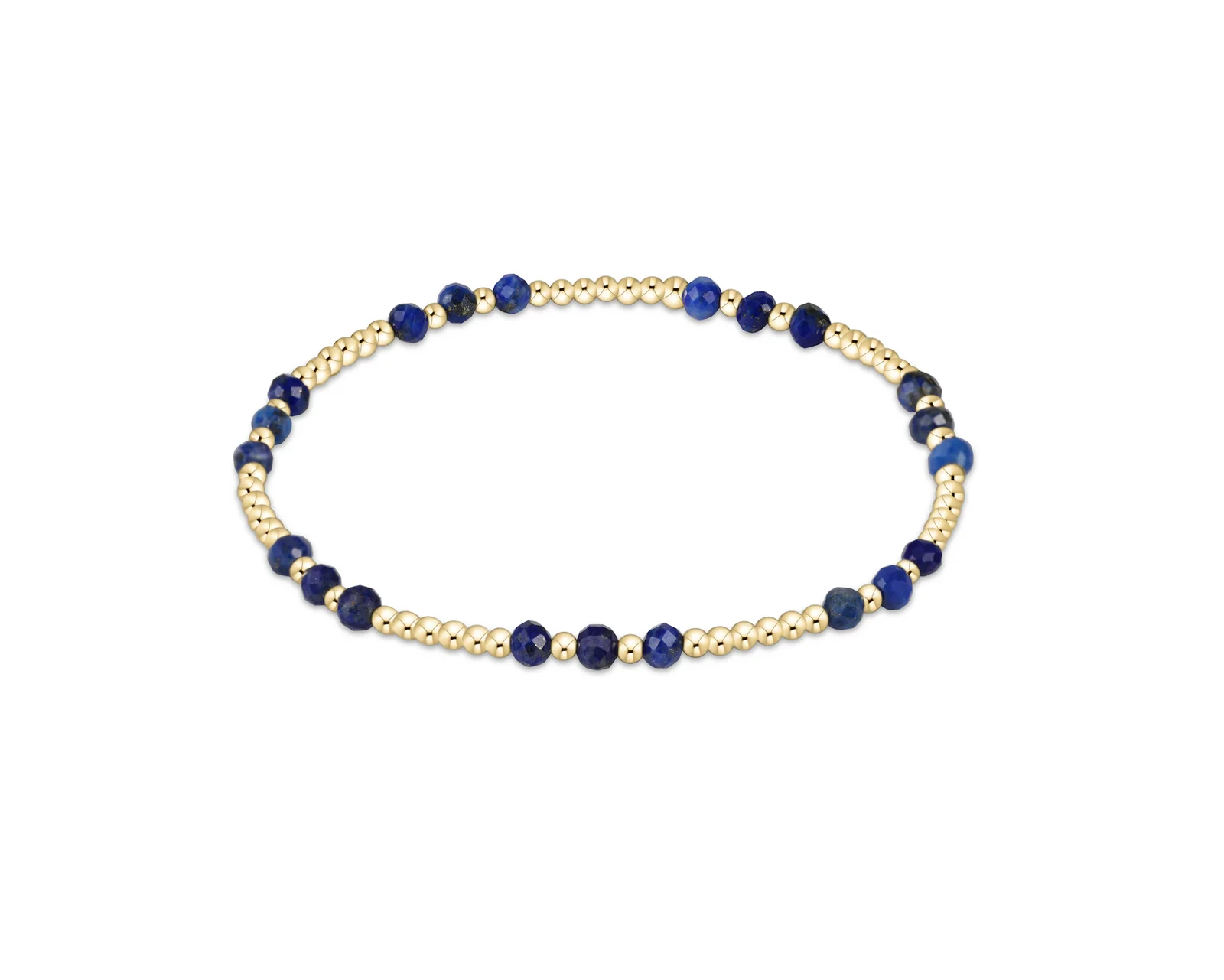 enewton Gemstone Gold Joy Pattern 3mm Bead Bracelet-Lapis